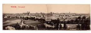 Postales: TERUEL.- VISTA GENERAL. DOBLE. PERFIL HISTÓRICO DE LA CIUDAD,PATRIMONIO MUDÉJAR.